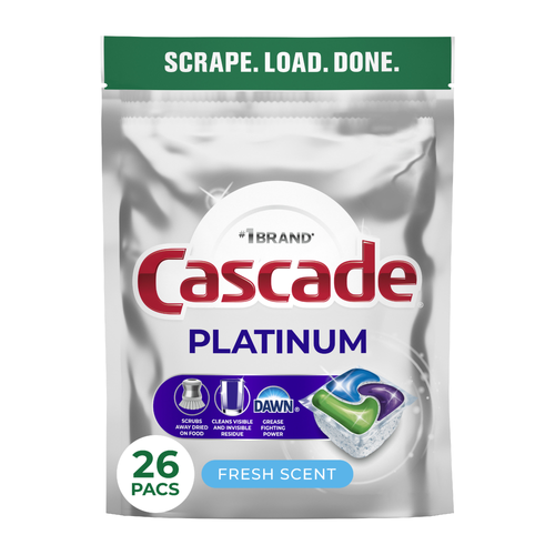 Cascade Platinum Dishwasher Pods, Detergent, Dish Detergent Soap, Fresh - 26 Count