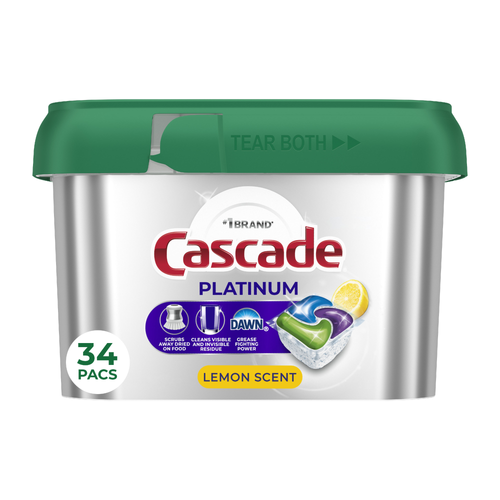 Cascade Lemon Platinum Dishwasher Detergent Pods - 34 Count
