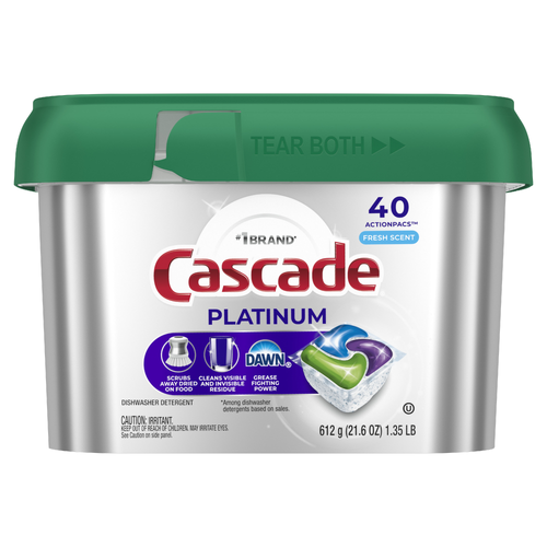 Cascade Platinum Dishwasher Pods, Detergent, Dish Soap, Fresh - 40 Count