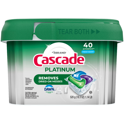 Cascade Platinum Dishwasher Pods, Detergent, Fresh - 40 Count Image 1 of 2