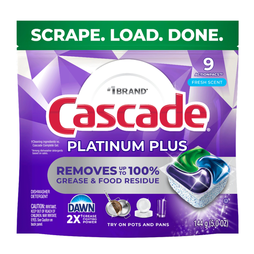 Cascade Platinum Plus Dishwasher Pods, Detergent,fresh - 9 Count Image 1 of 2