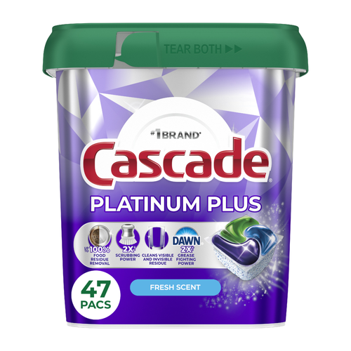 Cascade Platinum Plus Dishwasher Pods, Detergent, Dish Detergent Soap, Fresh - 47 Count