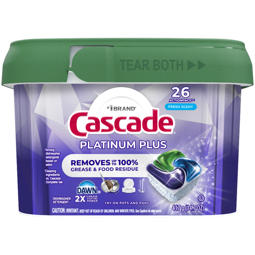 Cascade Platinum Plus Dishwasher Pods, Detergent, Dish Detergent Soap, Fresh - 26 Count