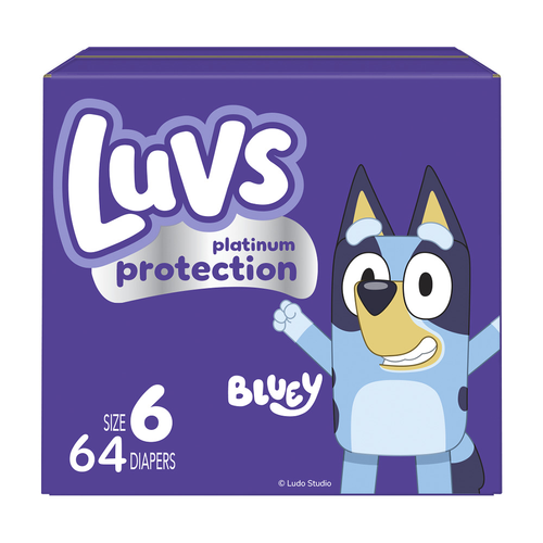 Luvs Platinum Protection Baby Diapers, Size 6 35+ Lbs - 64 Count