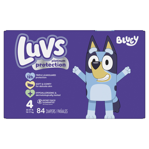 Luvs Platinum Protection Baby Diapers, Size 4 22-37 Lbs - 84 Count