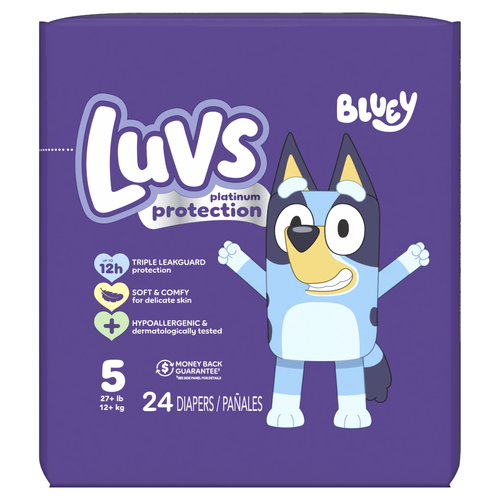Luvs Platinum Protection Baby Diapers, Size 5 27+ Lbs - 24 Count