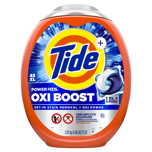 Tide Oxi Boost Power Pods Laundry Detergent Stain Remover Plus - 45 Count