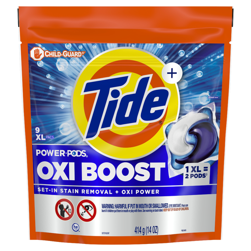 Tide Oxi Boost Power Pods Laundry Detergent Stain Remover Plus - 9 Count