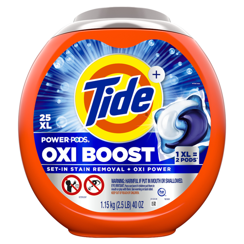 Tide Oxi Boost Power Pods Laundry Detergent Stain Remover Plus - 25 Count