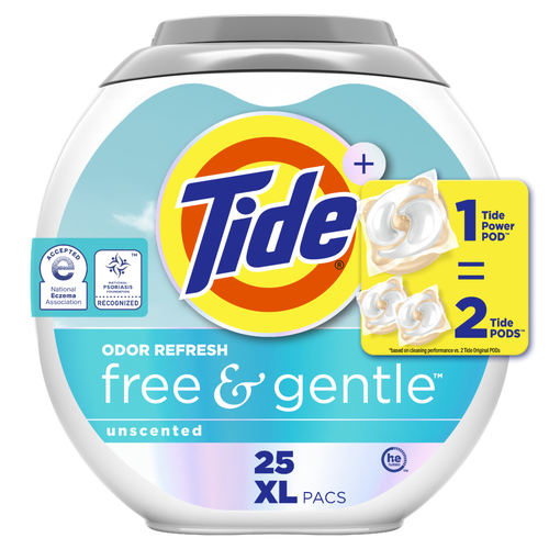 Tide Pods Free And Gentle Odor Refresh Laundry Detergent Packs, , Hypoallergenic - 25 Count