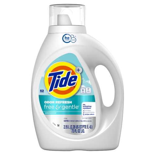 Tide Free And Gentle Odor Refresh Laundry Detergent Liquid, Hypoallergenic - 73 Ounce