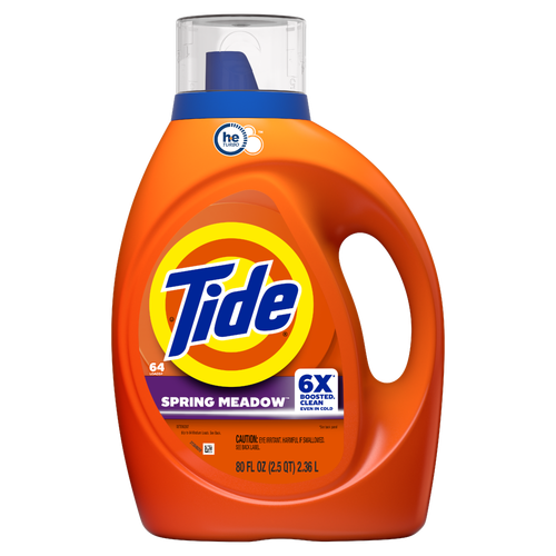 Tide Laundry Detergent Liquid, Spring Meadow Scent, 64 Loads, , Works On 100% Of Common Stains, Soap, Liquid - 84 Ounce