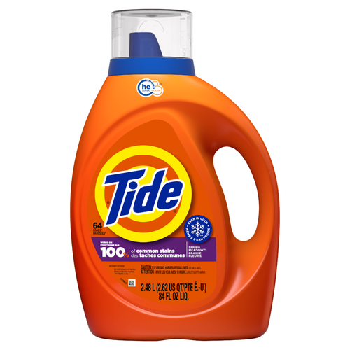 Tide Laundry Detergent Liquid, Spring Meadow Scent, 64 Loads, Works On 100% Of Common Stains, Soap - 84 Ounce