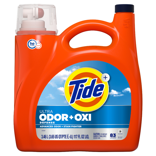 Tide Ultra Odor Defense Plus Oxi Liquid Laundry Detergent, 83 Loads, Advanced And Stain Fighting - 117 Ounce