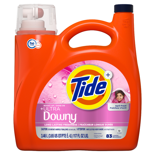 Tide Plus Boost Of Ultra Downy Liquid Laundry Detergent, April Fresh Scent, 83 Loads, With Long-Lasting Freshness - 117 Ounce