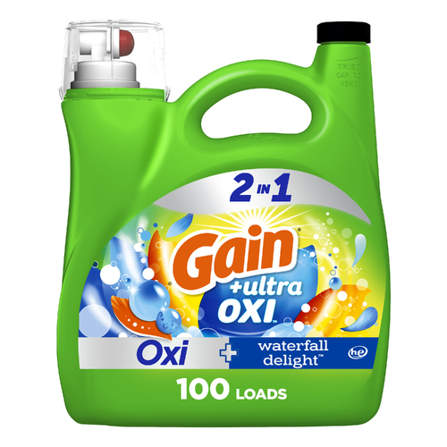 Gain Ultra Oxi Liquid Laundry Detergent, Waterfall Delight Scent, , 100 Loads, Detergent Soap, He Compatible - 144 Ounce Image 1 of 2