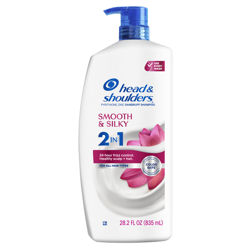 Head & Shoulders Smooth & Silky 2 In 1, Frizz Control - 28.2 Ounce