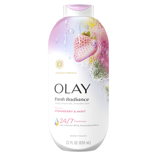 Olay Fresh Radiance Body Wash With Essence Of Strawberry And Mint - 22 Ounce Image 1 of 2