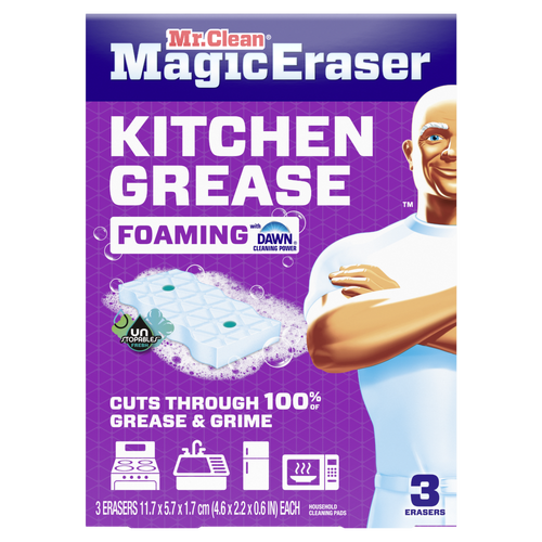 Mr Clean Mr. Magic Eraser Sponge, Kitchen Grease, Unstopables Fresh - 2 Count Image 1 of 2