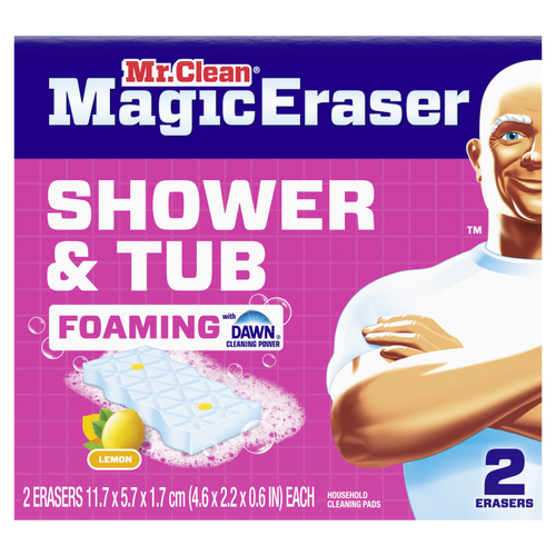 Mr Clean Mr. Magic Eraser Sponge, Shower & Tub Cleaner, Lemon - 2 Count Image 1 of 2
