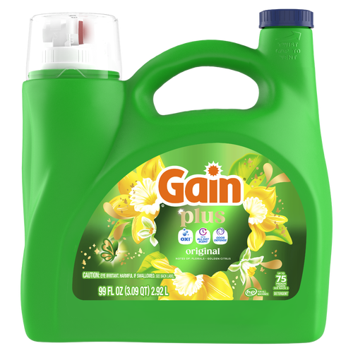 Gain Plus Liquid Washing Detergent, Original Scent - 99 Ounce