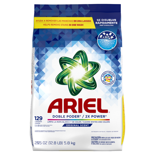 Ariel Powder Laundry Detergent, Original Scent, , 129 Loads - 5.8 Kilogram