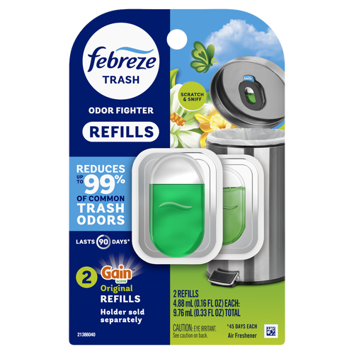 Febreze Gain Original Scent Trash Odor Fighter Refill - 2 Count