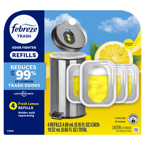 Febreze Fresh Lemon Scent Trash Odor Fighter Refill - 2 Count