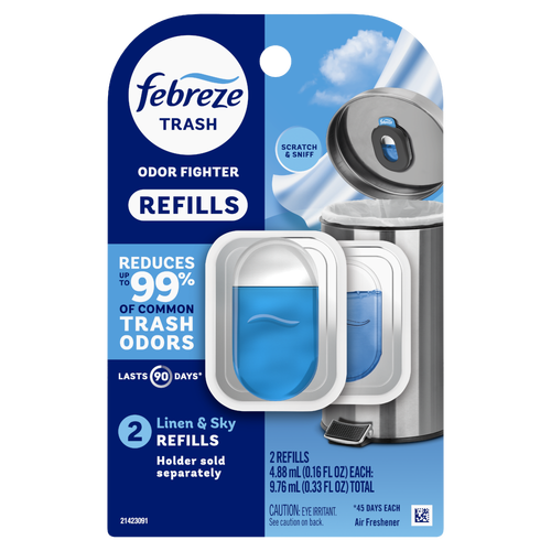 Febreze Linen & Sky Scent Trash Odor Fighter Refill - 2 Count