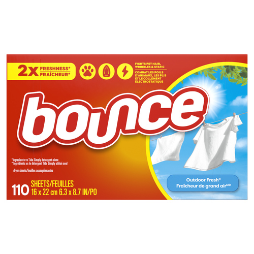 Bounce Dryer Sheets, , Outdoor Fresh Scent - 110 Count