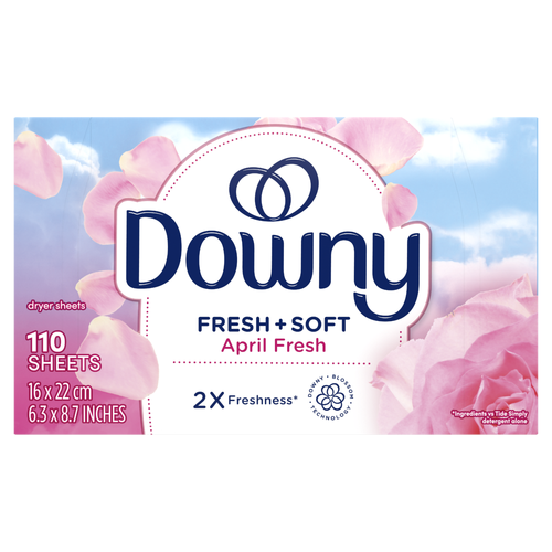 Downy Fabric Softener Dryer Sheets, April Fresh - 110 Count