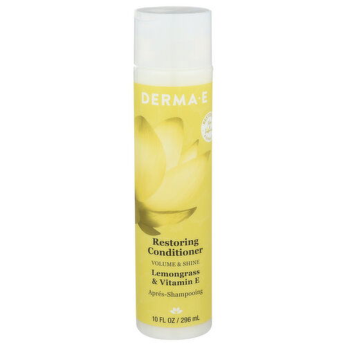 Derma-E Volume & Shine Restoring Conditioner Lemongrass & Vitamin e - 10 Fluid Ounce