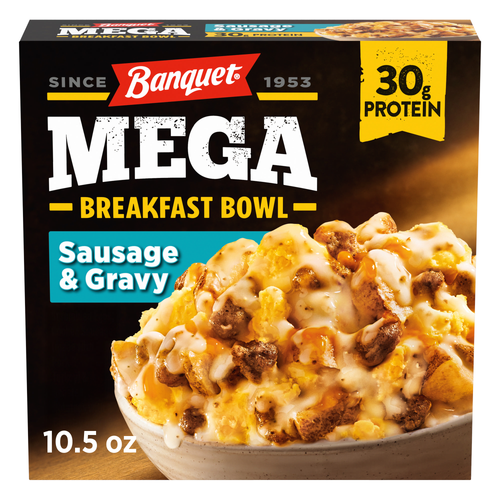 Banquet Mega Breakfast Bowl Sausage & Gravy, Frozen Meal - 10.5 Ounce Image 1 of 2