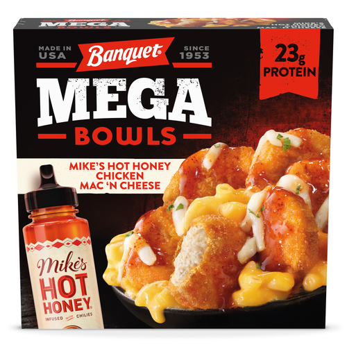 Banquet Mega Bowls Mike's Hot Honey Chicken Mac 'n Cheese, Frozen Meal - 13.85 Ounce