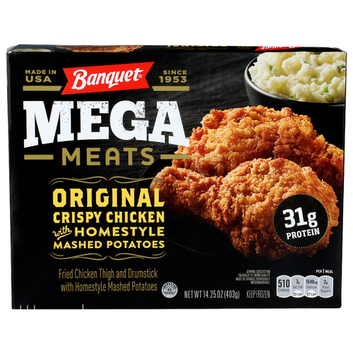 Banquet Original Crispy Chicken With Homestyle Mashed Potatoes Mega Meats - 14.25 Ounce