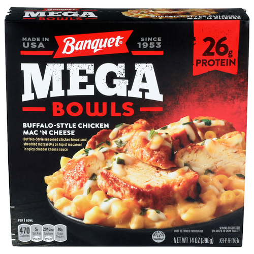 Banquet Buffalo-Style Chicken Mac 'n Cheese Mega Bowls 'n - 14 Ounce