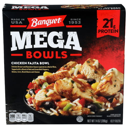 Banquet Chicken Fajita Bowl Mega Bowls - 14 Ounce