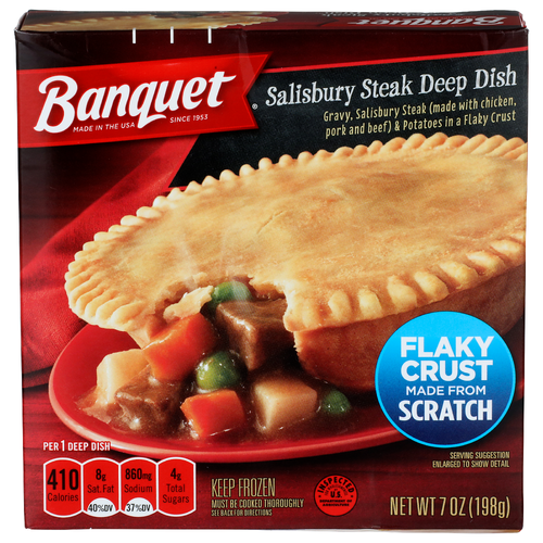 Banquet Salisbury Steak Deep Dish - 7 Ounce