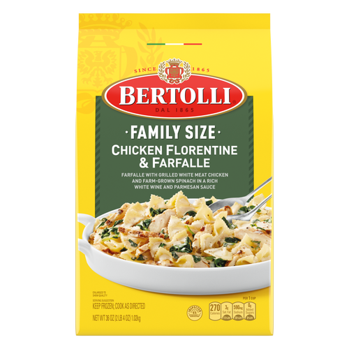 Bertolli Frozen Skillet Meals Family Size Chicken Florentine & Farfalle - 36 Ounce