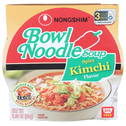 Nongshim Spicy Kimchi Flavor Bowl Noodle Soup - 3.03 Ounce