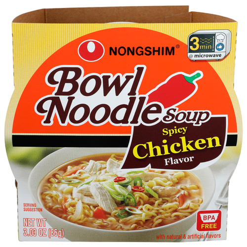 Nongshim Spicy Chicken Flavor Bowl Noodle Soup - 3.03 Ounce