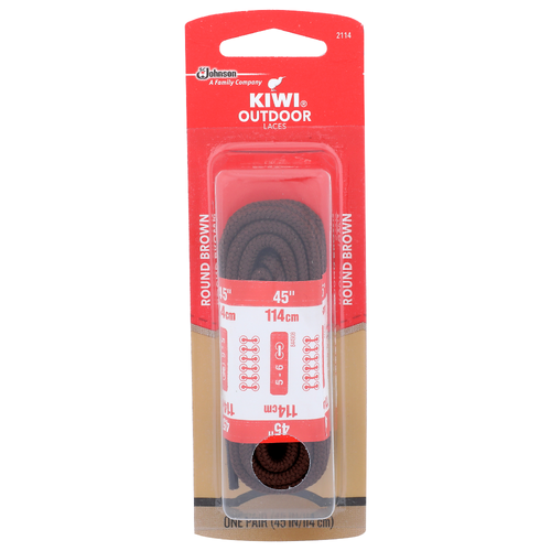 Kiwi Round Brown Outdoor Laces - 1 Count