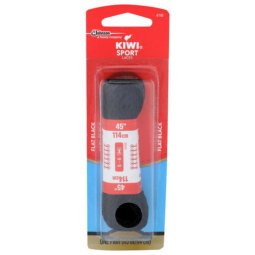 Sc Johnson Flat Black Kiwi Sport Laces - 1 Count