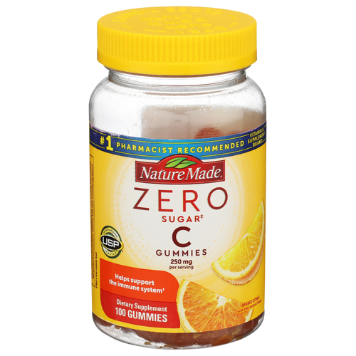 Nature Made Zero Sugar Unscented Orange Citrus Vitamin C Gummies - 100 Count
