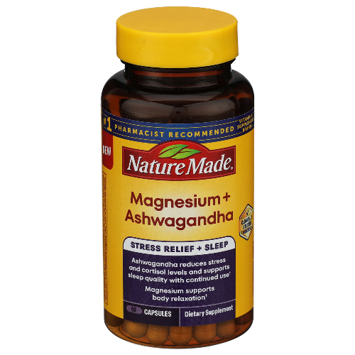 Nature Made Unscented Unflavored Capsule Magnesium Plus Ashwagandha - 60 Count