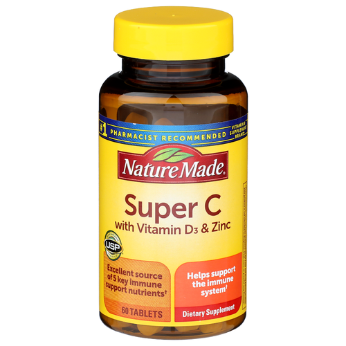 Nature Made Super c With Vitamin D3 & Zinc - 60 Count