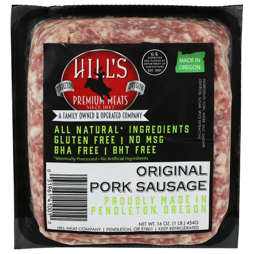 Hill's Premium Meats All Natural Gluten Free Original Pork Sausage - 16 Ounce Image 1 of 4