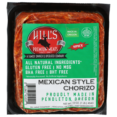 Hill's Premium Meats All Natural Gluten Free Mexican Style Chorizo - 16 Ounce Image 1 of 4