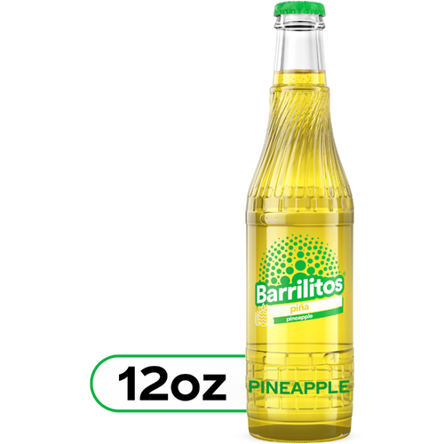 Barrilitos Pineapple Soda Glass Bottle - 12 Fluid Ounce