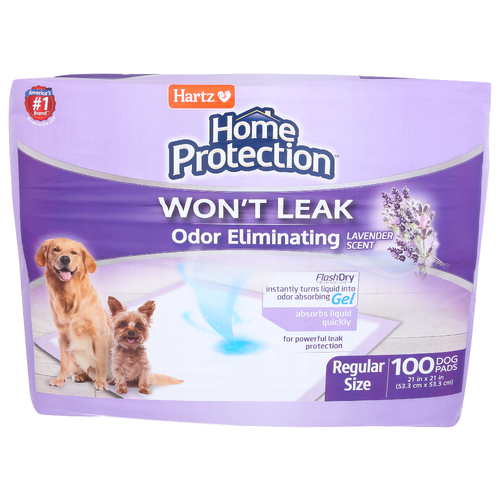 Hartz Home Protection Lavender Scent Regular Size Dog Pads - 100 Count